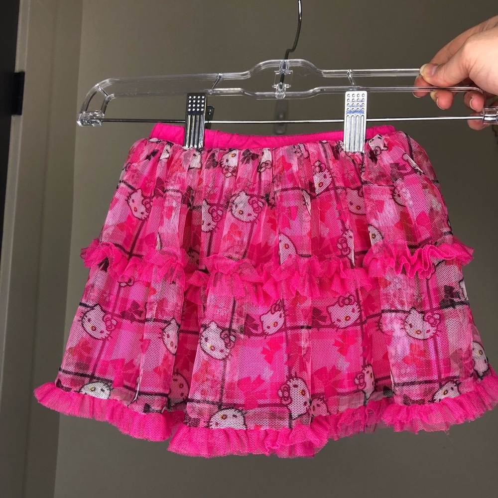 Hello Kitty Hot Pink TuTu Mesh Skirt with Shorts Size 24M Skort - Picture 1 of 7
